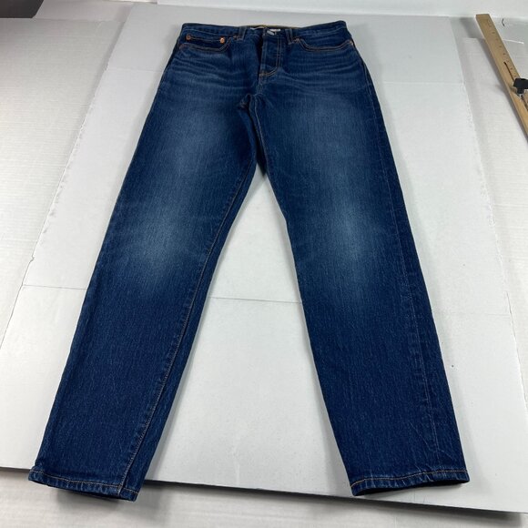 Levi's Jean Women 28x27* Big E Wedgie Skinny Crop Dark Blue Stretch Denim Tag 27 - Picture 1 of 16